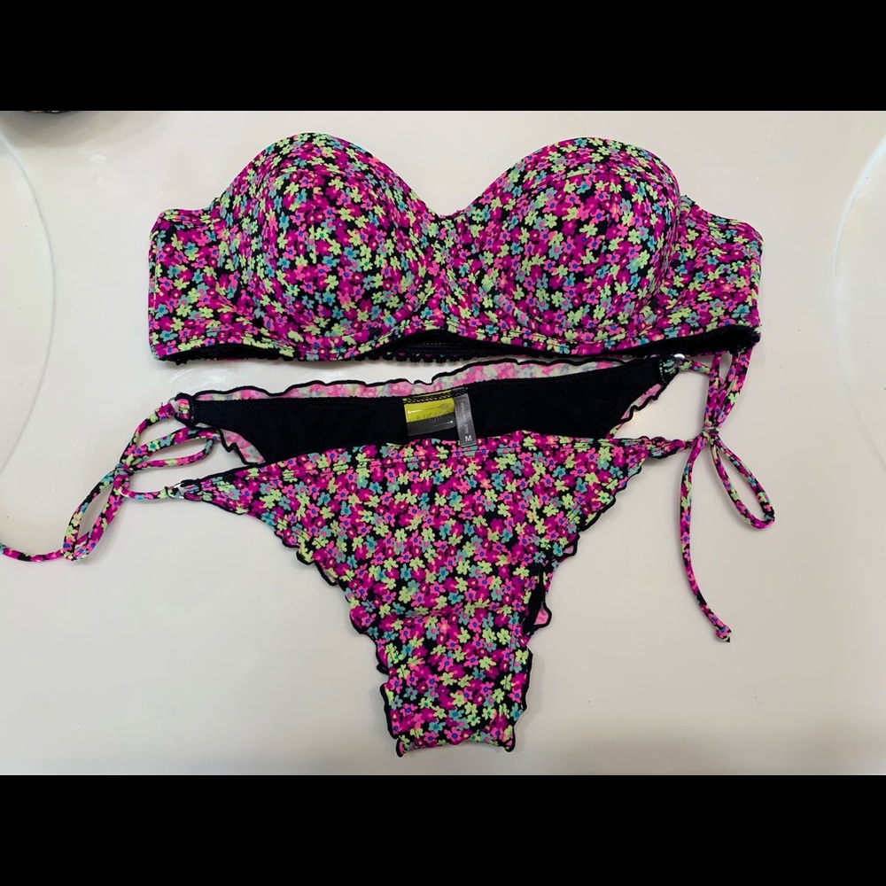 LA Hearts Retro Floral Bikini Set
